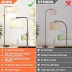 Nintiue [Upgraded] Dimmable Floor Lamp, 1000 Lumens LED Edison Bulb Included, Modern Arc Standing Tall Brown Floor Lamp for Living Room Bedroom Office Dining Room