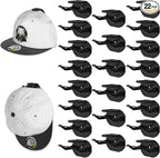22 Pack Adhesive Hat Hooks for Wall, Super Strong Hat Rack for Baseball Caps, Hat Organizer Display for Home Decor, Hat Hangers Holder for Wall, Door, Closet, No Drilling - USA Patented (Black)