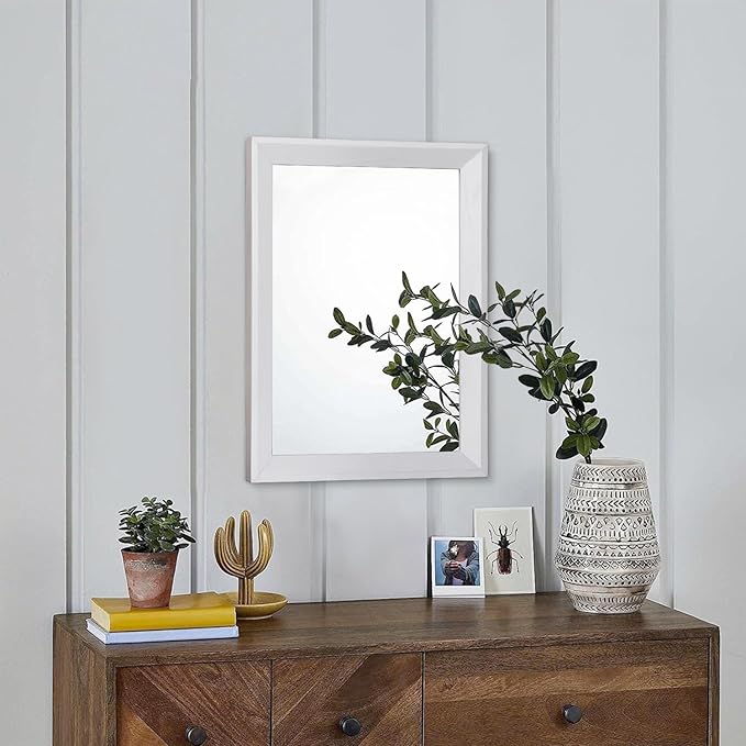 AAZZKANG Rectangular Wall Mirror Decorative Wood Framed Mirrors for Farmhouse Bedroom Bathroom Living Room Entryway Hanging Home Decor Small