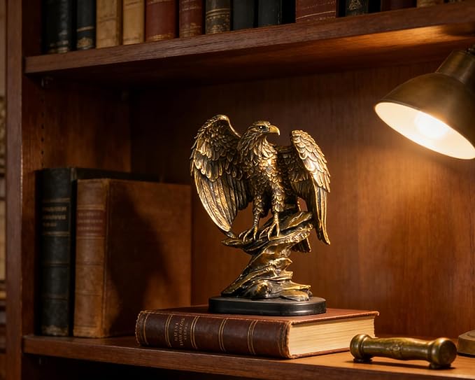 Vintage Eagle Statue for Home Office Man Table Decoration 10 inch Eagle Scout Gifts, US Citizenship Gifts, Symbol of Justice and Freedom