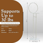 Kings Brand Furniture Cheska Suit Valet Stand with Circular Frame - Tie Jacket Clothes Hooks, Freestanding Clothing Organizer, White