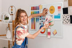 Large Bulletin Board - Foldable 24x18 Inches Cork Board Alternative with 20 Push Pins, Self-Adhesive Felt Bulletin Board for Wall, Home Office Classroom Decor