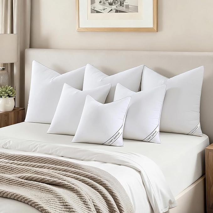 MIULEE 20x20 Inch Pillows Inserts, Pack of 4 Down Alternative Virgin Filling Comfy Support Throw Pillows for Sofa Couch Bed
