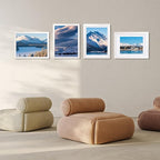 Egofine 12x16 Picture Frames Set of 4, Made of Solid Wood Covered by Plexiglass 9x12 and 11x14 with Mat or 12x16 without Mat, for Wall Mounting Photo Frame White