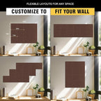 TSJOFFICE Large Cork Board for Wall - 48" x 36" Bulletin Board with 50 Pushpins for Office Decor, Pin Board 12 Pack Felt Wall Tiles with Safe Removable Adhesive Tabs, Corkboard for Home Office - Red