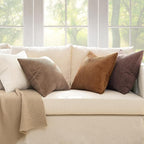 MIULEE Boho Farmhouse Throw Pillow Covers 18x18 Inch Set of 4 Rustic Mordern Neutral Cushion Covers Soft Corduroy Nordic Home Decor for Couch Bed Sofa Living Room Brown