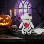 Voodoo Doll with 18 Pins, Handmade Creepy Horror Plush Ghost Doll for Stress Relief, Halloween Decoration, Funny Gag Gift for Friends & Coworkers for Adult