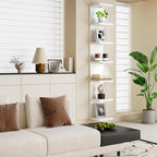 Fixwal Wall Decor 7 Tier Wall Shelf Unit Floating Shelves with LED Lights Lack Shelf for Home Organizer Display White