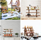 Manspdier Wooden Display Stand Wood Cupcake Stands Tool Free, Rustic Risers for Display Ideal Craft Funko Pop Shelves Table Display Stand for Vendors Wood Riser