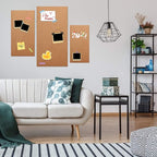 Cork Bulletin Board 17"x8" - 1/2" Thick Cork Board Tiles Frameless Cork Tiles, Self-Adhesive Corkboards Wall Decor with Two Box Bonus Pushpins for Office, School and Home (10pack)