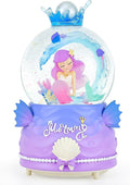 BREIS Snow Globe,100MM Mermaid Snow Globes Automatic Snowflakes with Music Boxes LED Lights,Home Decor Birthday Christmas Valentines Gifts for Girls Kids Girlfriend Women