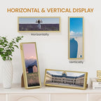 4x11 Aluminum Metal Picture Frame,Tempered Glass Gold Photo Frame 4x11 for Family Photo,Posters,Art,Document to Wall Mount Horizontally or Vertically