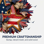 Patriotic Wreaths for Front Door, 250 Anniversary Wreath 4th of Red White and Blue Wreath, Memorial Day Flag Wreaths for Indoor Outdoor Porch Decory Holiday Decorative (#B)