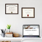 upsimples Certificate Frame with High Definition Glass, 8.5 by 11 Picture Diploma Document Frames for Wall and Tabletop, Brown 5 Pack