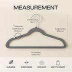 Utopia Home Velvet Hangers 20 Pack – Luxury Non-Slip Slim Pant & Coat Hangers, Strong Space-Saving Clothes Hangers with Pants Bar and 360° Swivel Hook – Grey