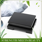 Chunful 2 Pcs Rectangle Wooden Display Stand 5.1 x 3.7 x 1.8 Inch Wood Vase Display Base Black Pedestal Stand Rectangle Vase Riser for Vases Teapot Trophy Collectibles Aquarium Lamp Home Decoration