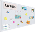 Large Bulletin Board, Foldable 72x48 Inches Cork Board Alternative, Large Felt Board Decorative Pin Board for Wall, Foldable Photo Board Self-Adhesive Vision Board with 36 Pushpins White
