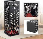 PrecisionAuto Versatile Metal Umbrella Stand for Entryway – Multi-Purpose Storage Rack – Cold-Rolled Steel, Removable Drip Tray & 4 Hooks – Stores Canes, Walking Sticks, Baseball Bats