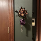 Purple Wall Sculptures, Hand Vases Home Decor, Wall Mount Art Sculpture, Unique Wall Art Statue, Funky Flower Vase Decorations, Modern Eclectic Hanging Decor,Glass Test Tube Vase(Purple)