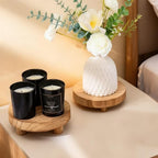 HOZEON 4 PCS Wooden Display Risers, Round Wooden Pedestal Stand for Dessert Display, Kitchen Organization, Retail Display and Home Decor(4 Sizes, Light Brown)