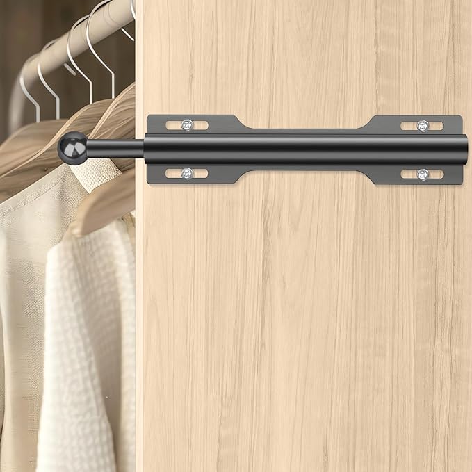 FIRJOY 12" Valet Rod for Closet Pull Out (2 Pack, Black)