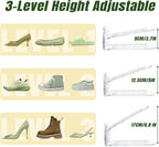 Clear Shoe Slot Organizer, 24 Pack Adjustable Shoe Slots Organizer for Closet Clear Shoe Stackers Shoe Rack Holder Shoe Space Savers for a Pair of Shoes
