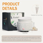 Electric Wax Melt Warmer with Silicone Liner, 3-in-1 Ceramic Scented Wax Burner for Home Aromatherapy, Fast Melting Fragrance Warmer for Essential Oils & Wax Cups, Flame for Women,