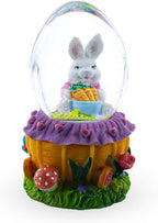 Bunny and Carrots Basket Water Globe