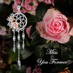 Dream Catcher Pendant Necklace 925 Sterling Silver Synthetic Moonstone Crystal Sunflower Rose Flower Evil Eye Dreamcatcher Cremation Jewelry Gifts for Women Wife Mom