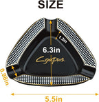 Cigar Ashtray Triangle- Large Rest Outdoor Cigars Ash tray for Patio/Outside/Indoor Ashtray (Black)