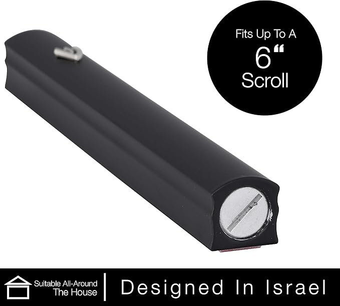 A&S Mezuzot Alumium Mezuzah Case in Silver Shin Design Weatherproof Door Mezuza Judaica Art for Home Blessing (Black, 7 Inches)
