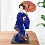 12inch Japanese Geisha Ethnic Japanese Geisha Dolls Oriental Ancient Kabuki Girl Statue Kimono Dolls for Tabletop Home Decor, Dark Blue