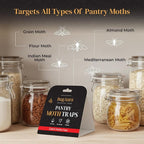 8 Pack Pantry Moth Traps for House Indoor – Advanced Red Line Formula Pantry Moth Traps with Pheromones Prime – Safe & Non-Toxic – Targets Indian Meal Moths & Other Pantry Moths