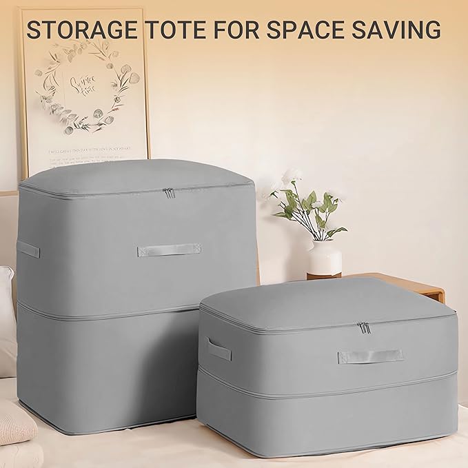 3 PCS XL Ultra Space Saving Compression Organizer space saver bags Space Saving bags for storage clothes, blankets, Comforters, Bedding Sets (Gray, 21.3 x 23.6 x 16.5 inches)