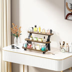 Perfume Stand for Men Women, 3 Tier Cologne Organizer, Display Shelf Stands for Dresser, Wooden Shelf Display Risers for Party, Makeup, Figures, Cupcake, Dessert