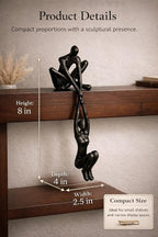 Industrial Abstract Cast Iron Art Sculpture Couple - Man Lifting Woman from Ledge - Modern Love Gift for Couples Cast Iron Shelf Decor for Home, Farmhouse, Bedroom, Living Room
