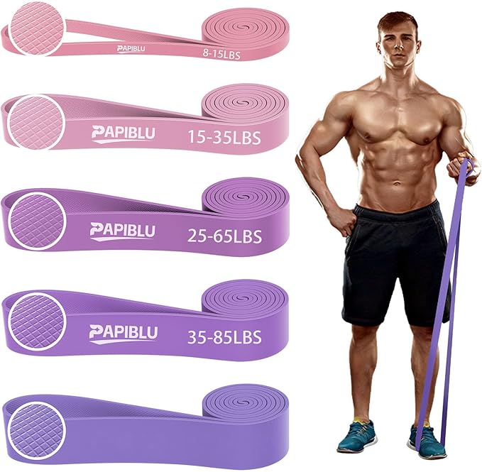 Pull Up Bands, Resistance Bands Set for Pull-Up Assistance, Exercise Bands with Door Anchor & Grip Pads for Men & Women Working Out, Physical Therapy, Muscle Training