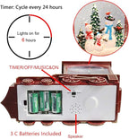 Musical Christmas Snow Globe Lantern Battery Operated with 6 Hour Timer Spinning Water Red Train Singing Lighted Snow Globe Lamp Holiday Decoration Gift(Snowman, 10.6 x 4.3 x 8.3 Inches)