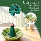 FIRIK Citronella Incense Cones (120 PCS) with 1 Holder, Lemongrass Cones Incense Gift Set for Indoor and Summer Outdoor Patio Camping Trip Garden Gathering
