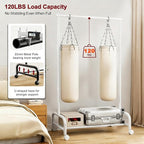 SLEEPING LAMB Heavy Duty Clothing Racks for Hanging Clothes, Metal Rolling Clothes Rack with Wheels, Sturdy Garment Wardrobe Rack for Bedroom, Laundry Room, White