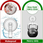 Wreath Hanger, Heavy Duty Suction Cup Hooks for Front Door, Plastic Clear Hooks for Halloween Christmas Wreaths, Welcome Sign, Glass Door, Tile Wall
