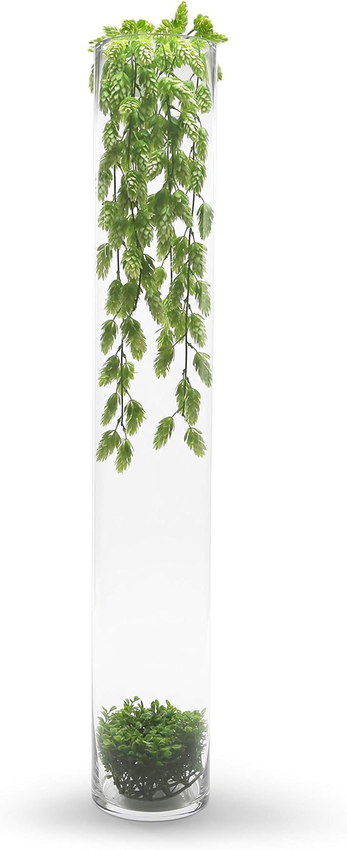 WGVI Quality Thick Weighted Tall Clear Cylinder Glass Vases, 4" W x 28" H, Flower Arrangement Floating Candle Holders Wedding Centerpieces Event Floral Container Floor Display Home Décor, 1 Piece