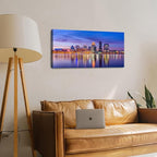 Louisville Skyline Wall Art Kentucky Wall Decor Sunset Downtown Pictures Waterfront Park Landscape Canvas Prints Painting Modern Cityscape Artwork for Bedroom Living Room Home Decoration 20x40”