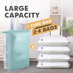 TAILI Vacuum Storage Bags 4 Pack, Jumbo Cube (31x40x15 Inch), Vacuum Seal Bags for Beddings, Comforters, Pillows, Clothes, Space Saving for Closet and Home Storage, Forest Green