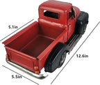 Vintage Farmhouse Black Red Truck Pickup Truck Rustic Metal Home Decor Collectible Vehicle Car Model Home Table Desktop Tabletop Gift Decoration