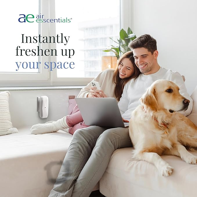 Air Esscentials The Diamond Gift Set, Pet-Preffered Smart Scent Air Machine for Home, Bluetooth Controlled, Waterless Fragrance Oil Diffuser, Puppy Petals & Fresh Fur-Ever Scents, White