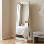 BEAUTYPEAK 71"x36" Rectangle Full Body Floor Mirrors, Full Length Mirror Hanging or Leaning, Aluminum Alloy Frame Wall Mirror for Bedroom, Dressing Room, Gold