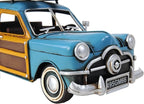 HomeRoots 6" Blue and Yellow Metal Hand Painted Decorative Car