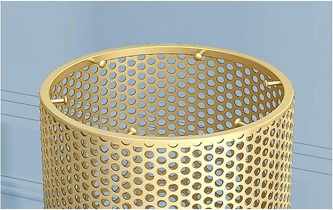 Umbrella Stands Hollowed-out Metal Umbrella Holder with Hooks,Umbrella Rack Modern Round Outdoor Hallway Entryway Umbrella Stand Rack (Color : Gold, Size : 58cm)