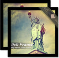 100% Solid Wood 9x9 Frame Set of 2, Black Square Picture Frame for 9 x 9 Picture Poster Photo, Light Weight 9by9 HQ Matte Black Frame for Wall - 2 Pack/Black/9"x9"